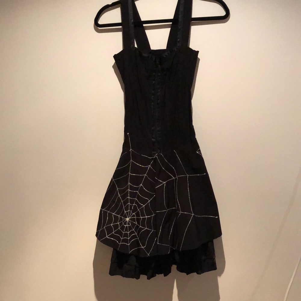 Spooky spiderweb fit and flair dress